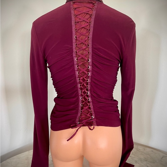 Gorgeous B2 BALIZZA Rhinestone Embellished Blouse -Full Zip - Sz 36 EU ≈ US S/XS - Picture 6 of 10